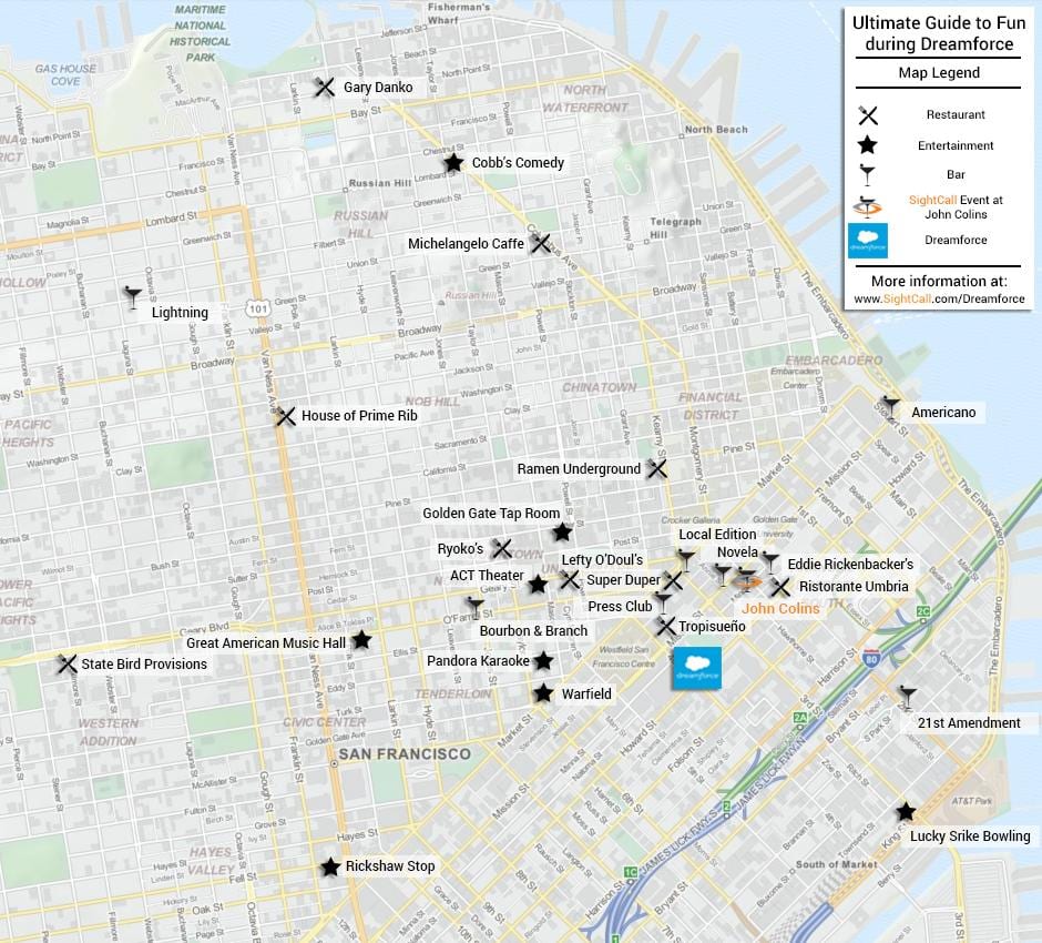 Mapa San Francisco restaurace