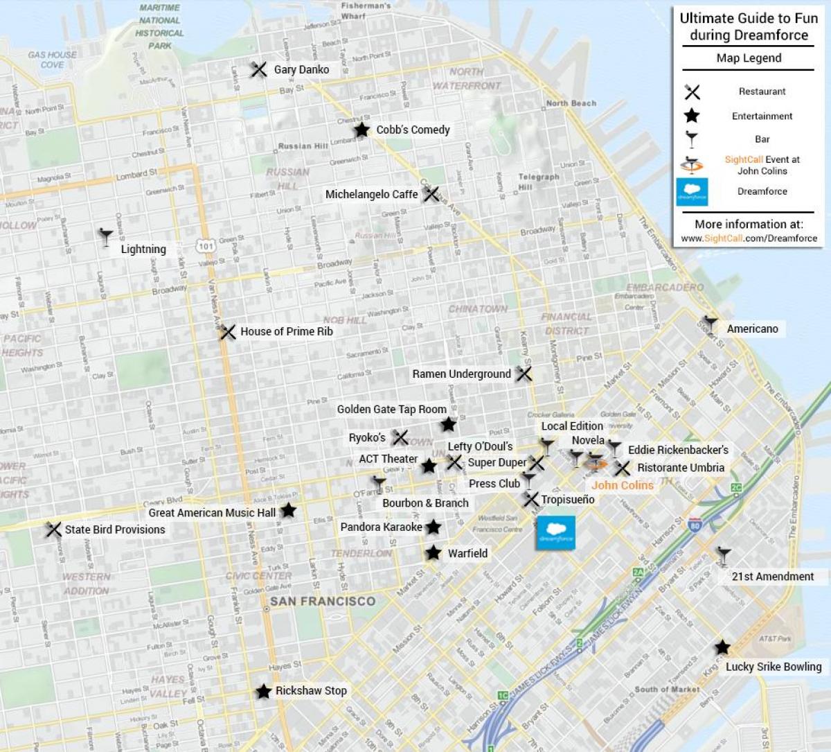 Mapa San Francisco restaurace