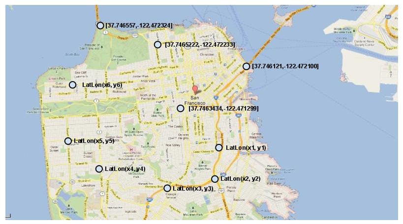 Mapa San Francisco souřadnice