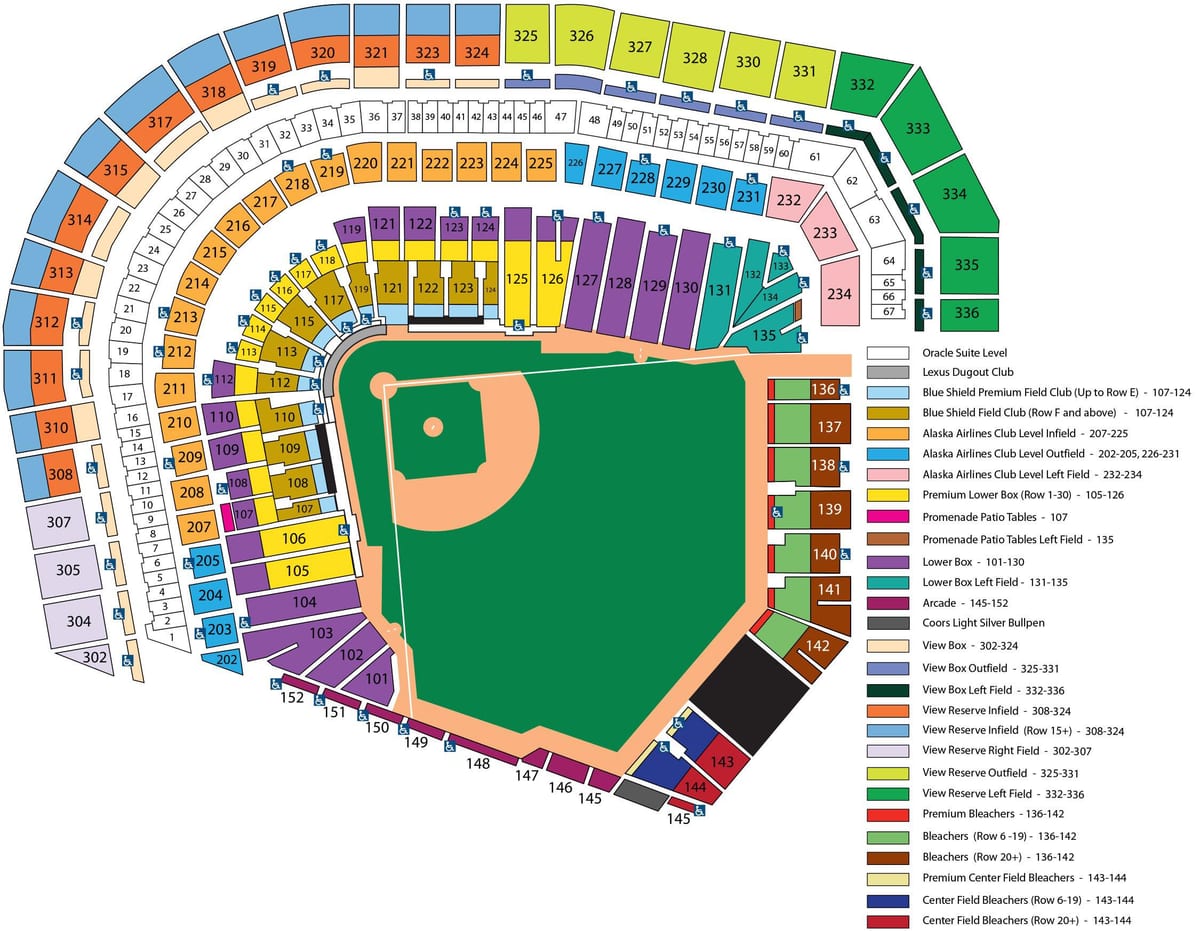 San Francisco giants sedadla mapě