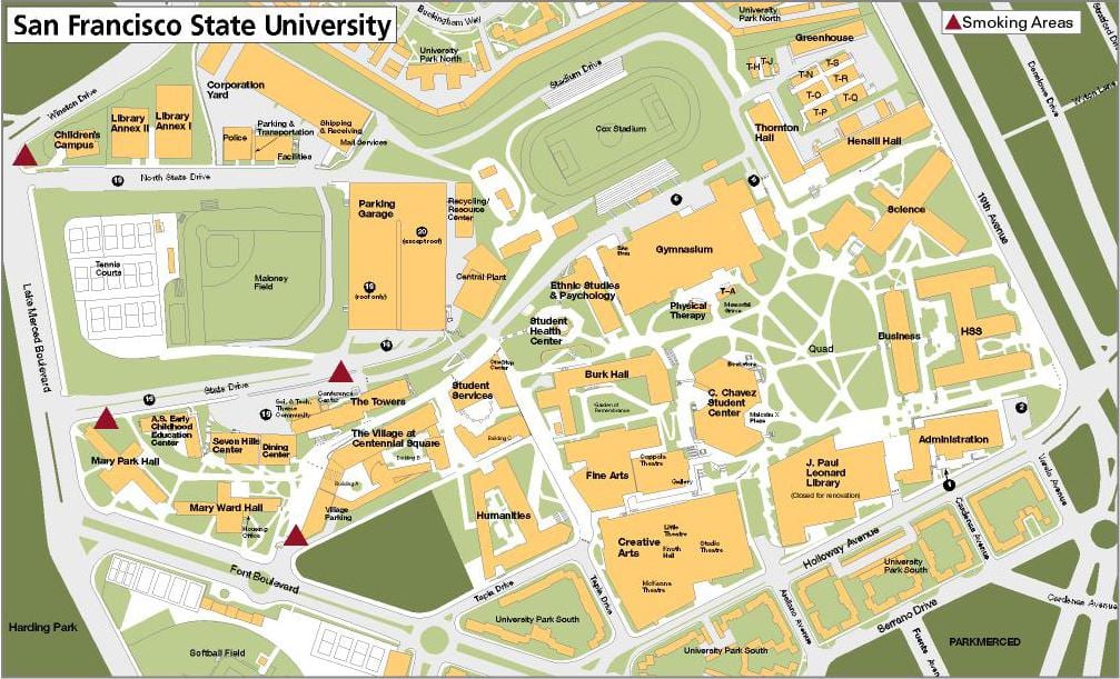 San Francisco state university campus mapa