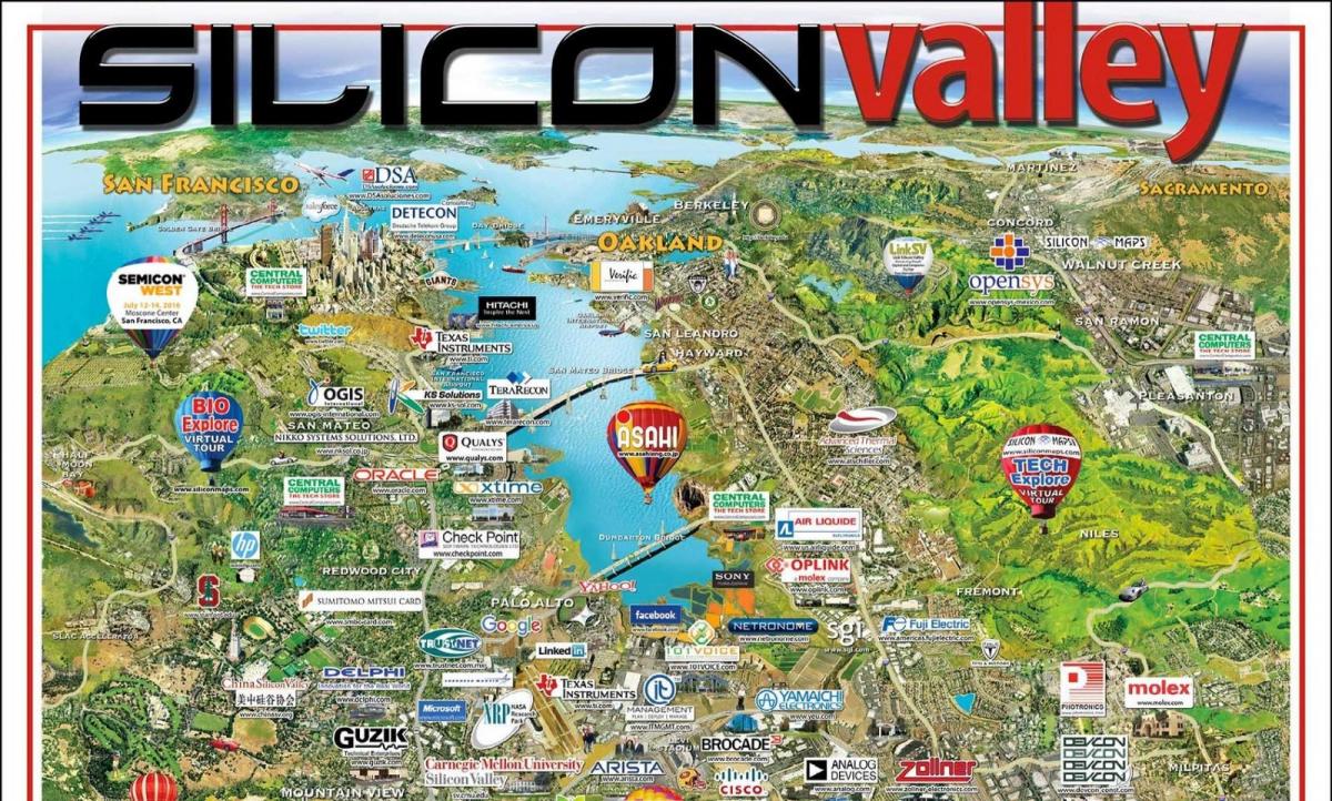 silicon valley oblast mapě