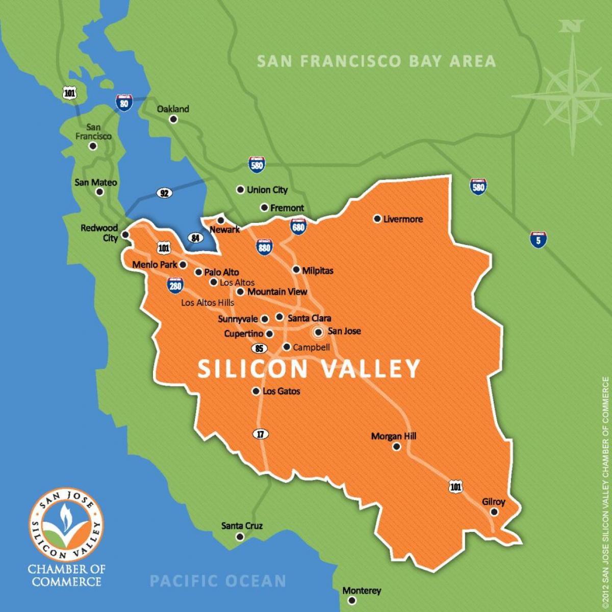 silicon valley v mapě světa
