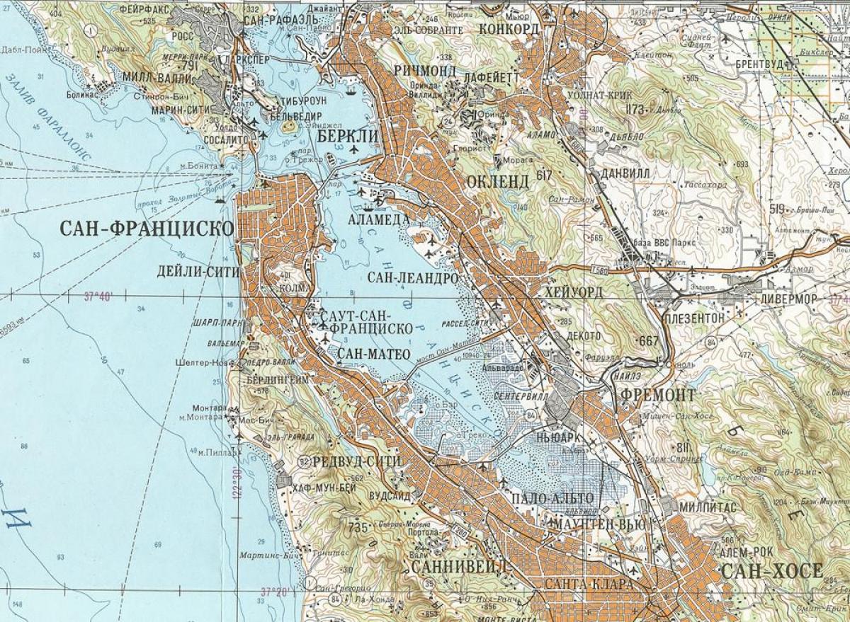 Mapa sovětského San Francisco