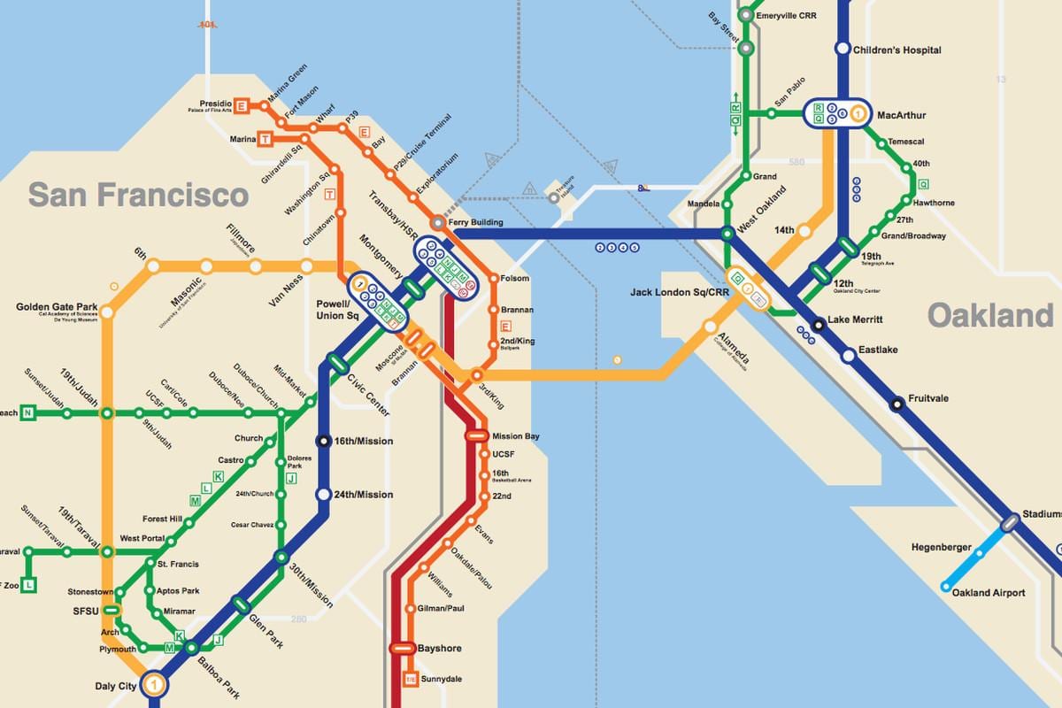 San Francisco podzemní mapa