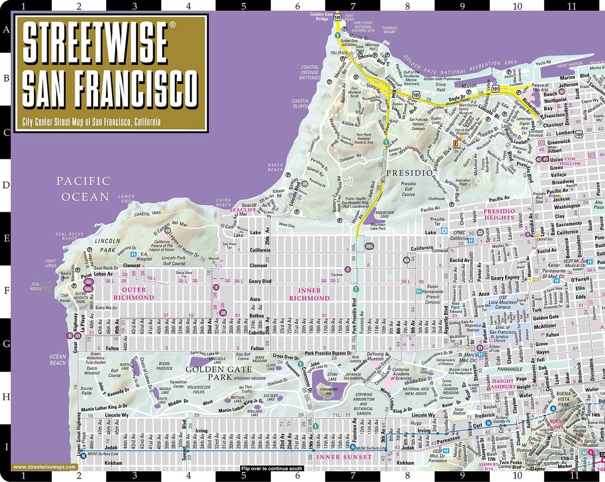 Mapa streetwise San Francisco