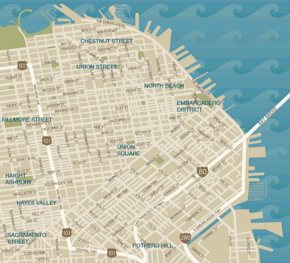 mapa města San Francisco union square