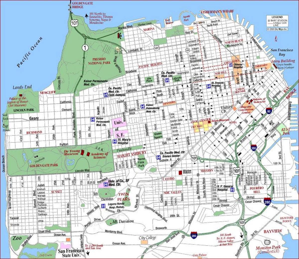 San Francisco va medical center mapě