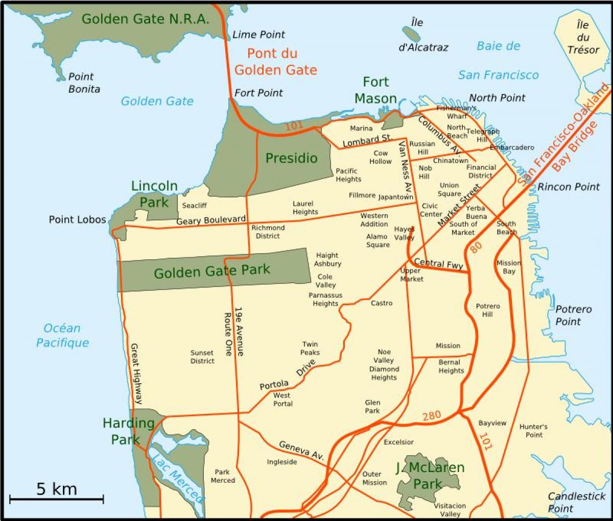 Mapa větší bay area