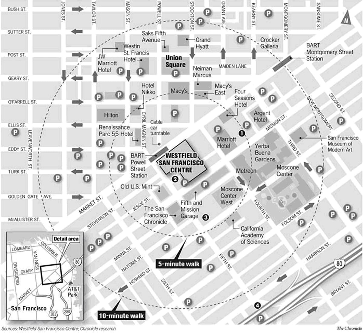 Mapa westfield San Francisco