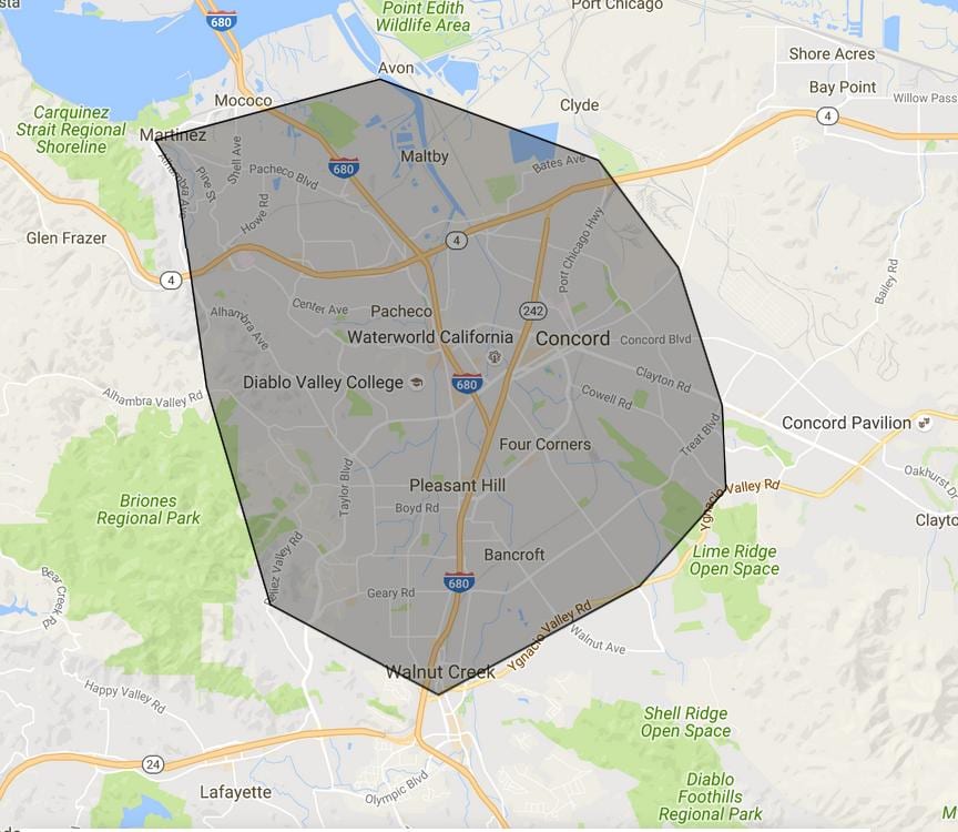 Mapa podívejte se prosím bay area