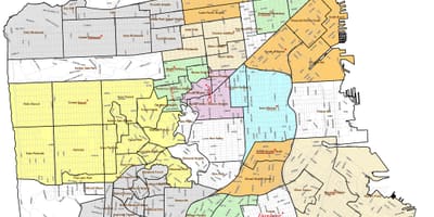 Mapa San Francisco sousedství s ulicemi