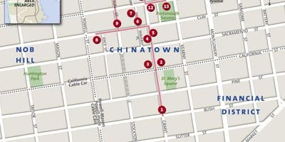 Mapa čínské čtvrti San Francisca
