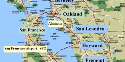 SFO bay area mapě