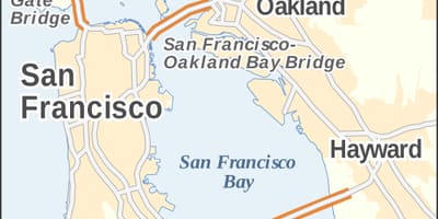 Mapa bay area mosty