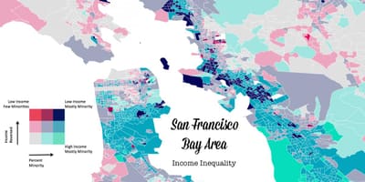 Mapa bay area příjmů
