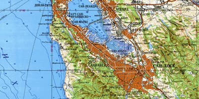 San Francisco bay oblast topografické mapy