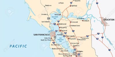 Mapa bay area vektor