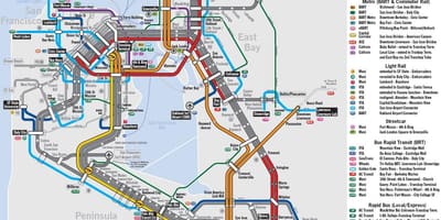 Mapa bay area vlak