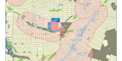 Mapa excelsior okres San Francisco