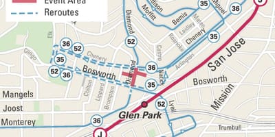 Mapa glen park San Francisco