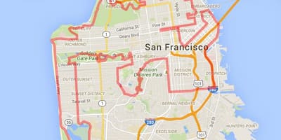 Golden gate park, cyklistické stezky mapě