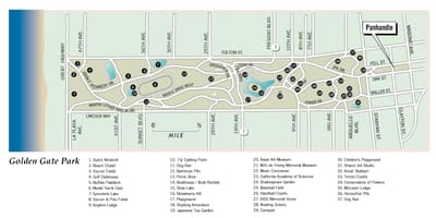 Mapa golden gate parku 