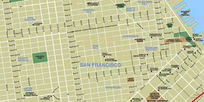 SFO centru mapě