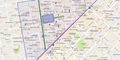 Mapa náměstí union square obchodech