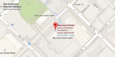 Mapa moscone center v San Franciscu