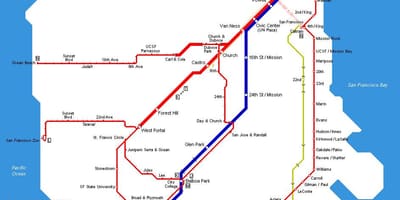 Mapa muni tramvaj
