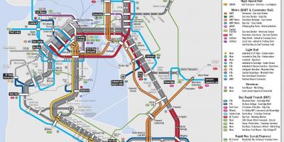 San Francisco mass transit mapě