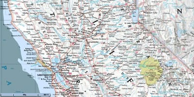 Mapa severně od San Francisco