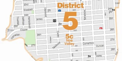 Mapa noe valley v San Francisco