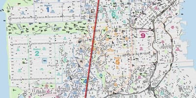 Mapa San Francisco, mlha