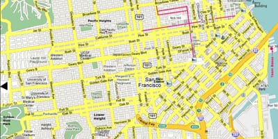 San Francisco místa zájmu na mapě