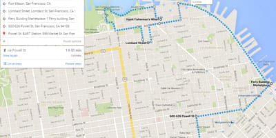 San Francisco pěší výlety mapě