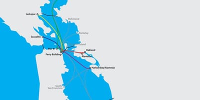 San Francisco bay ferry mapě