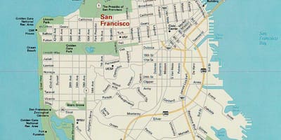 Mapa San Francisco hlavní atrakce