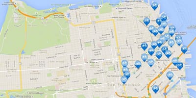 Mapa San Francisco kolo sdílet