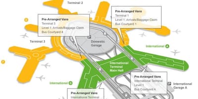 Mapa San Francisco letiště, zavazadla nárok