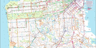 Mapa San Francisco městské železnice