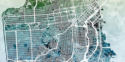 Mapa města San Francisco art