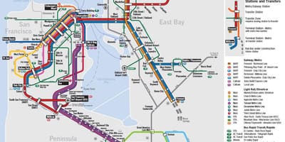Mapy veřejné dopravy v San Franciscu