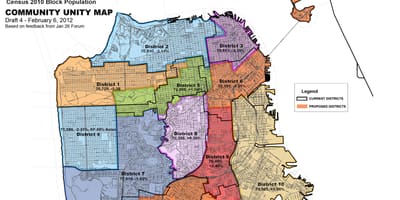 Mapa San Francisco okresní
