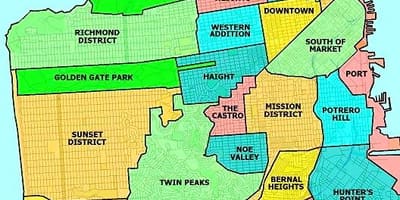 Předměstí San Francisco mapě
