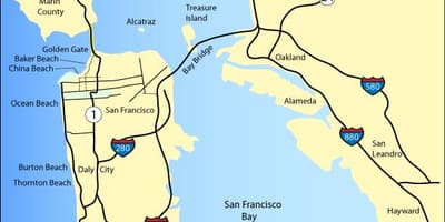 Mapa San Francisco pláže