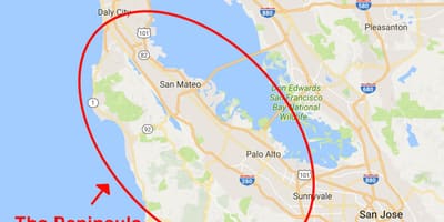 Mapa San Francisco poloostrov 