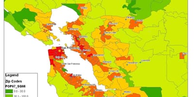 Mapa San Francisco populace