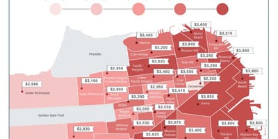 San Francisco ceny pronájmu mapě